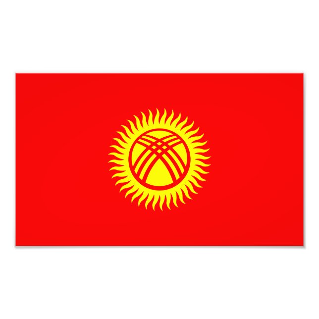 Flagge Kirgisistans Fotodruck (Vorne)