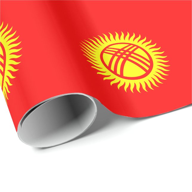 Flagge Kirgisistans Geschenkpapier (Rolleneckpunkt)