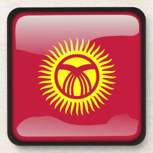 Flagge Kirgisistans Getränkeuntersetzer