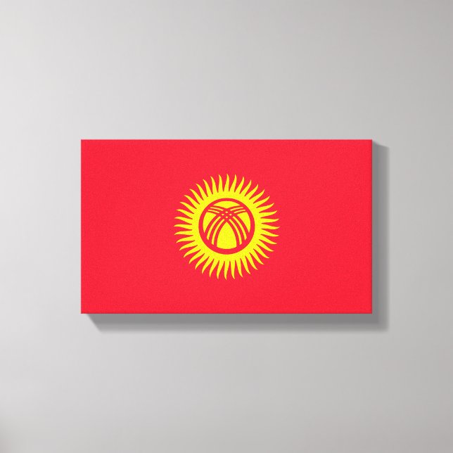 Flagge Kirgisistans Leinwanddruck (Vorderseite)