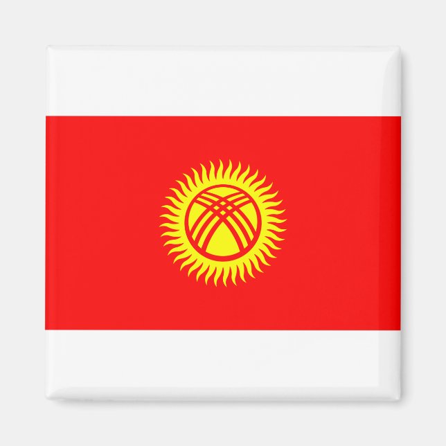 Flagge Kirgisistans Magnet (Vorne)