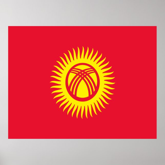 Flagge Kirgisistans Poster (Vorne)
