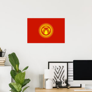 Flagge Kirgisistans Poster