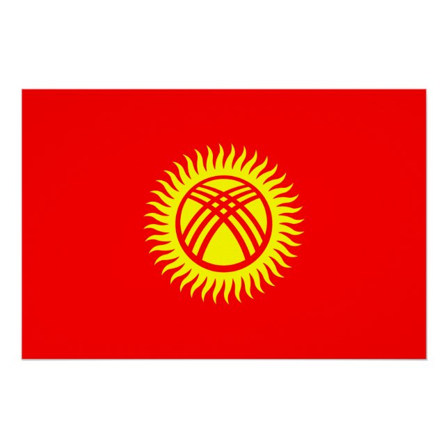 Flagge Kirgisistans Poster (Vorderseite)