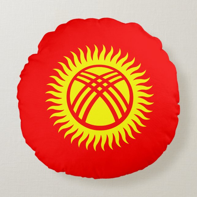 Flagge Kirgisistans Rundes Kissen (Vorderseite)