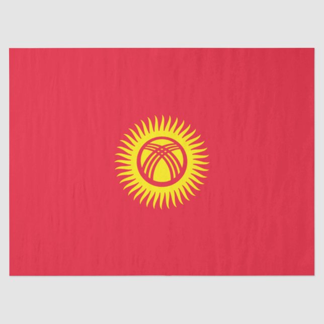 Flagge Kirgisistans Seidenpapier (Vorderseite)