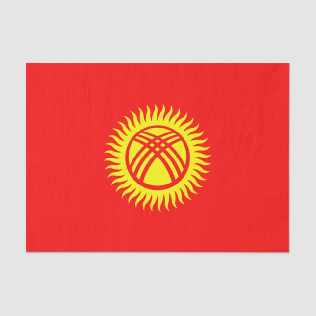 Flagge Kirgisistans Seidenpapier (Vorderseite)