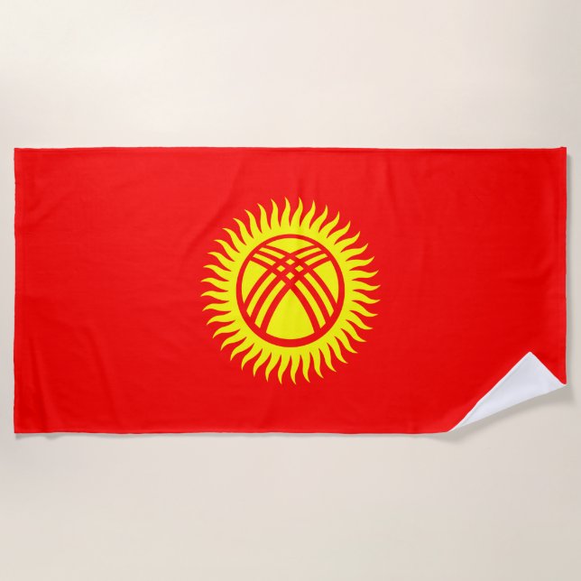 Flagge Kirgisistans Strandtuch (Vorderseite)