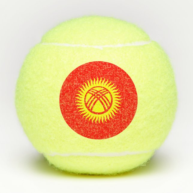 Flagge Kirgisistans Tennisbälle (Vorderseite)