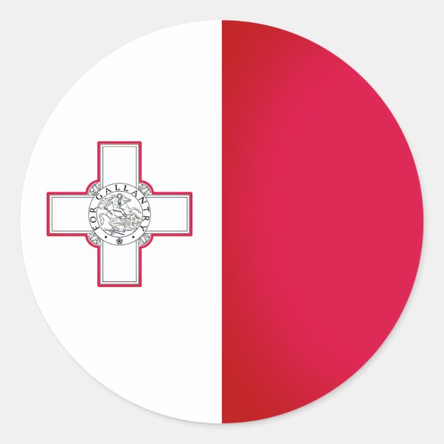 Flagge: Klassischer Rundkleber in Malta Runder Aufkleber (Vorderseite)