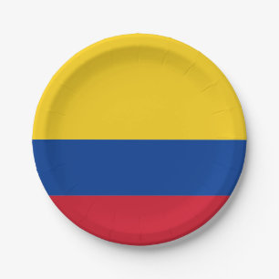 Flagge: Kolumbien Pappteller