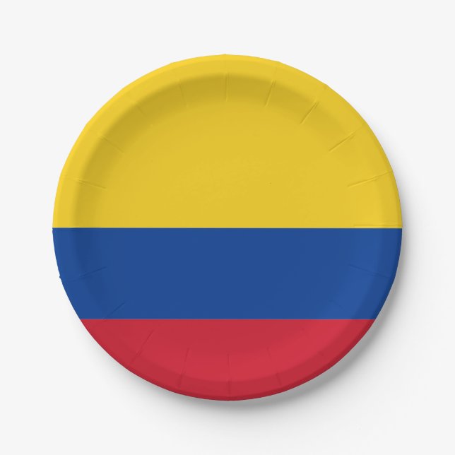 Flagge: Kolumbien Pappteller (Vorderseite)