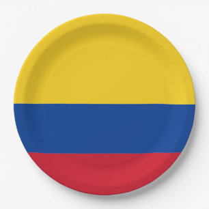 Flagge: Kolumbien Pappteller