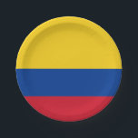 Flagge Kolumbiens - Bandera De Colombia Pappteller<br><div class="desc">Die Nationalflagge Kolumbiens ist eine horizontale Trifarbe von Gelb, Blau und Rot. Es handelt sich um eine Tribanflagge mit horizontalen Bändern in Gelb, Blau und Rot. Vertikal nimmt das Gelbe 50% ein, während die anderen 50% von den blauen und roten Farben in gleichem Verhältnis geteilt werden. #patriotic #colombia #colombian #flag...</div>