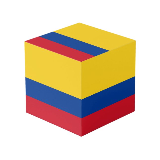 Flagge Kolumbiens - Bandera De Colombia Würfel (Vorderseite Schrägansicht)