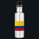 Flagge Kolumbiens Edelstahlflasche<br><div class="desc">kolombische Fahne,  Kolombia,  Bogotá,  Matka,  Venezuela,  Brasilien,  Nationalpark,  Ecuador,  Küste,  Südamerika,  Zentralamerika,  Reisen,  Abenteuer,  Kultur,  Katze,  Tier,  Tiere,  Vintag,  erkunden,  Wandern,  Mutter Erde,  Umweltschützerin,  Erhaltung,  wild lebende Tiere, </div>
