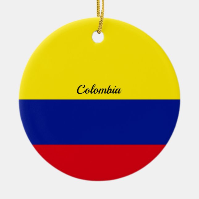 Flagge Kolumbiens, mit einem Gütezeichen versehen Keramik Ornament (Vorne)