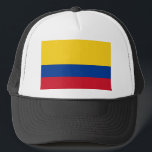 Flagge Kolumbiens Truckerkappe<br><div class="desc">kolombische Fahne,  Kolombia,  Bogotá,  Matka,  Venezuela,  Brasilien,  Nationalpark,  Ecuador,  Küste,  Südamerika,  Zentralamerika,  Reisen,  Abenteuer,  Kultur,  Katze,  Tier,  Tiere,  Vintag,  erkunden,  Wandern,  Mutter Erde,  Umweltschützerin,  Erhaltung,  wild lebende Tiere, </div>