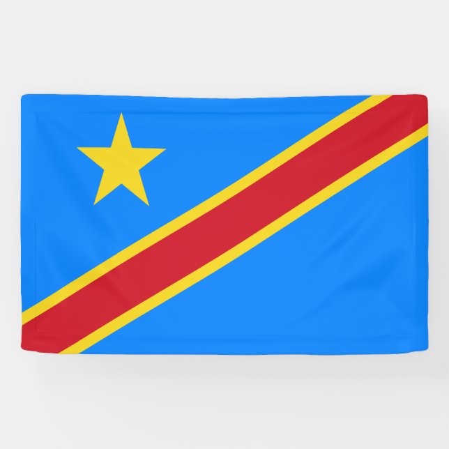 Flagge Kongo Kinshasa Banner (Horizontal)