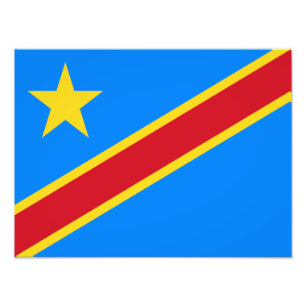 Flagge Kongo Kinshasa Fotodruck