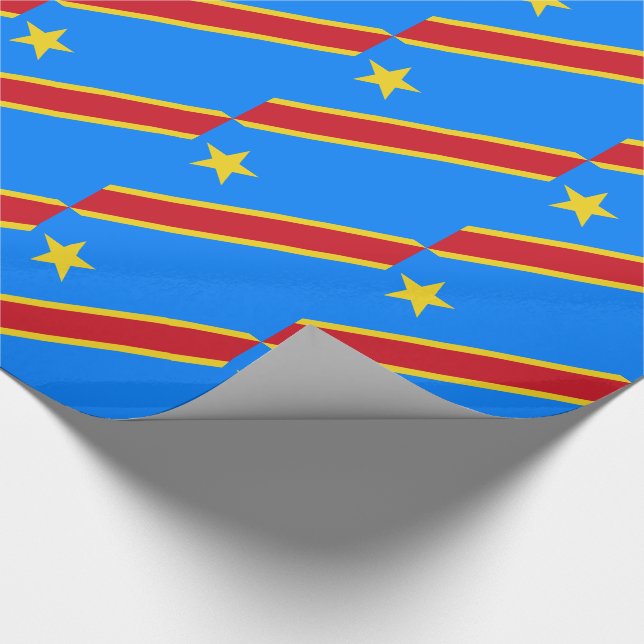Flagge Kongo Kinshasa Geschenkpapier (Ecke)