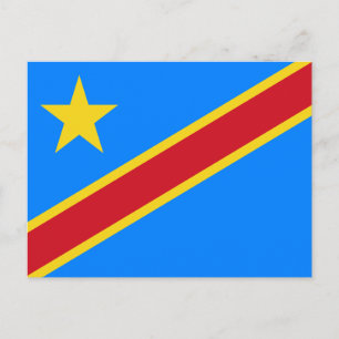 Flagge Kongo Kinshasa Postkarte