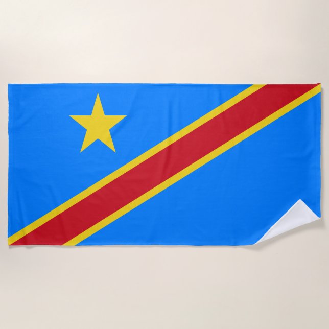 Flagge Kongo Kinshasa Strandtuch (Vorderseite)