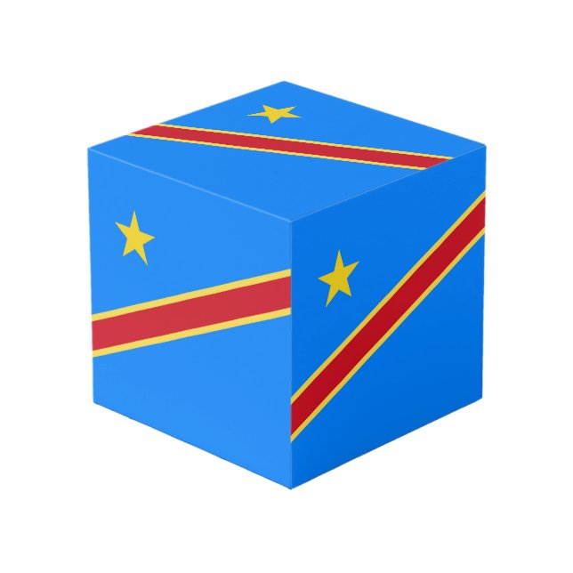 Flagge Kongos Würfel (Vorderseite Schrägansicht)