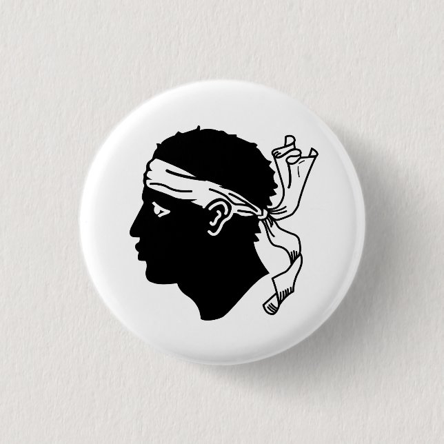 Flagge Korsikas Button (Vorderseite)