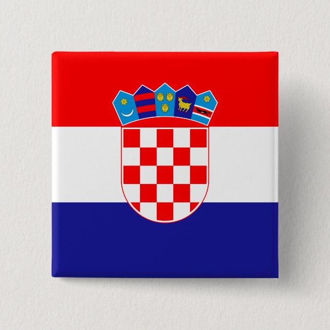 Flagge Kroatiens Button (Vorderseite)