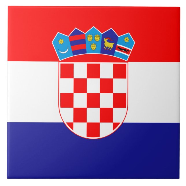 Flagge Kroatiens Fliese (Vorderseite)
