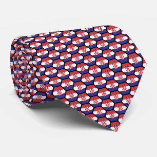 Flagge Kroatiens geometrisches Sechseckmuster Krawatte