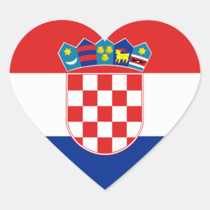 Flagge Kroatiens (Herz) Herz-Aufkleber