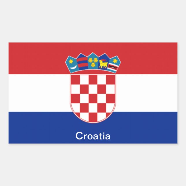 Flagge Kroatiens Rechteckiger Aufkleber (Vorderseite)