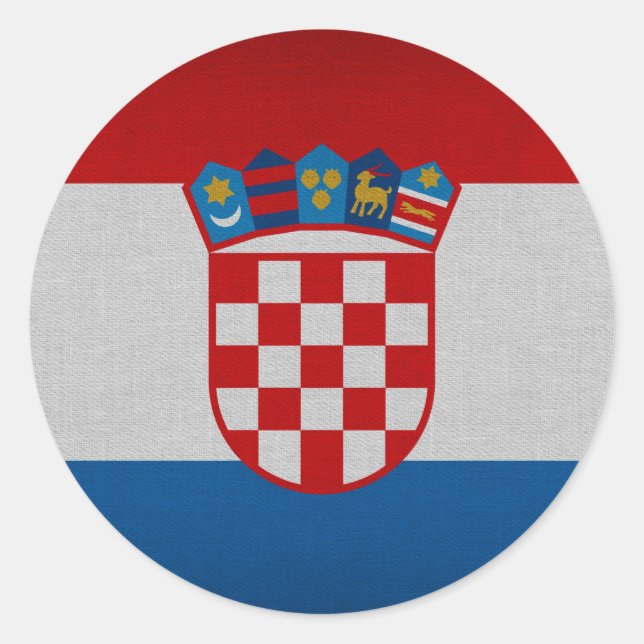 Flagge Kroatiens Runder Aufkleber (Vorderseite)