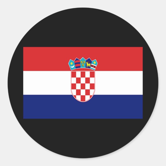 Flagge Kroatiens Runder Aufkleber (Vorderseite)