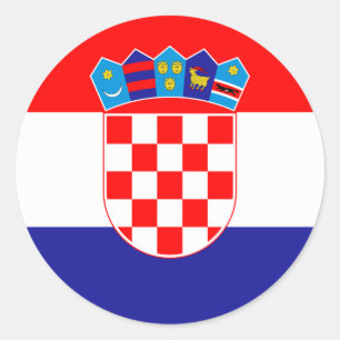 Flagge Kroatiens Runder Aufkleber