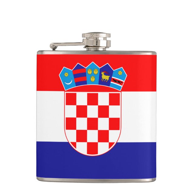 Flagge Kroatiens - Vinyl-Wrapped Flask Flachmann (Vorderseite)