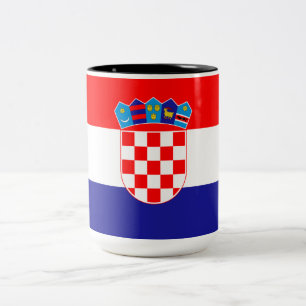 Flagge Kroatiens Zweifarbige Tasse