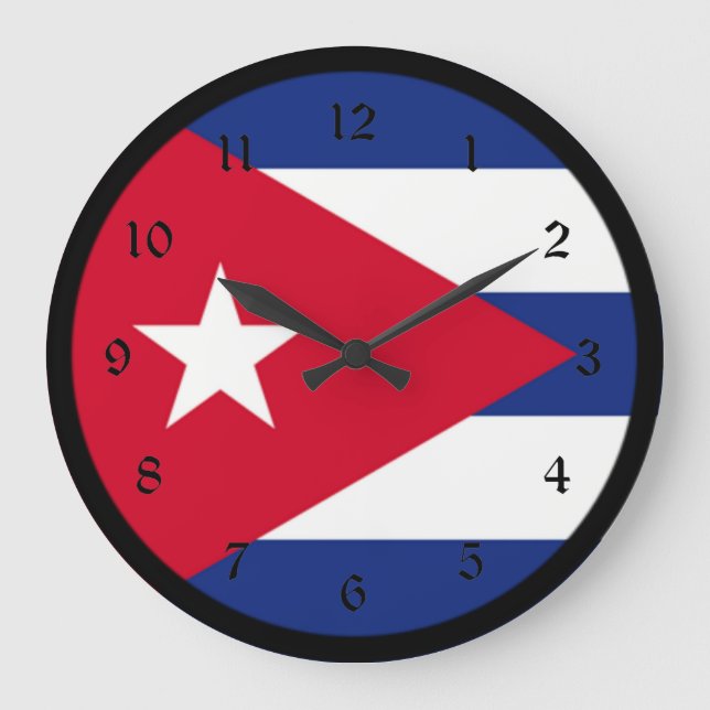 Flagge Kubas Große Wanduhr (Vorderseite)