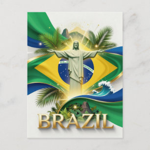 Flagge Kultur Erbe BRASILIEN Postkarte