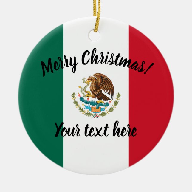 Flagge-kundenspezifische Weihnachtsbaumverzierung Keramikornament (Vorne)