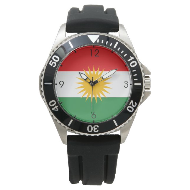 Flagge Kurdistans Armbanduhr (Vorderseite)