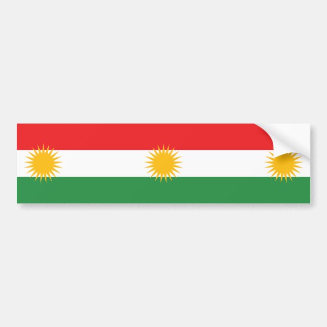 Flagge Kurdistans Autoaufkleber (Vorne)