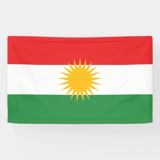 Flagge Kurdistans Banner (Horizontal)