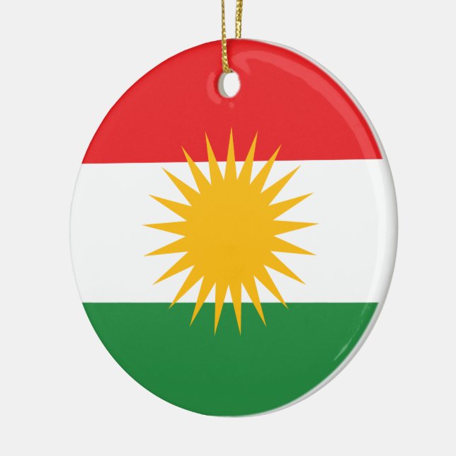 Flagge Kurdistans Keramik Ornament (Links)