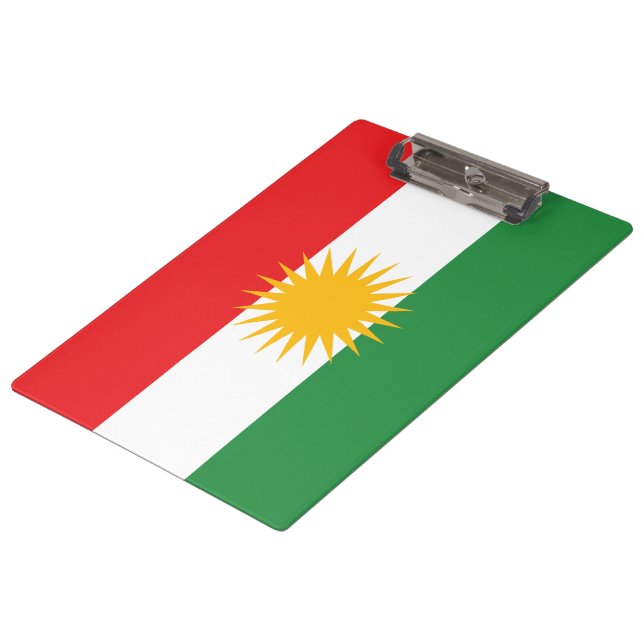 Flagge Kurdistans Klemmbrett (Schrägansicht)