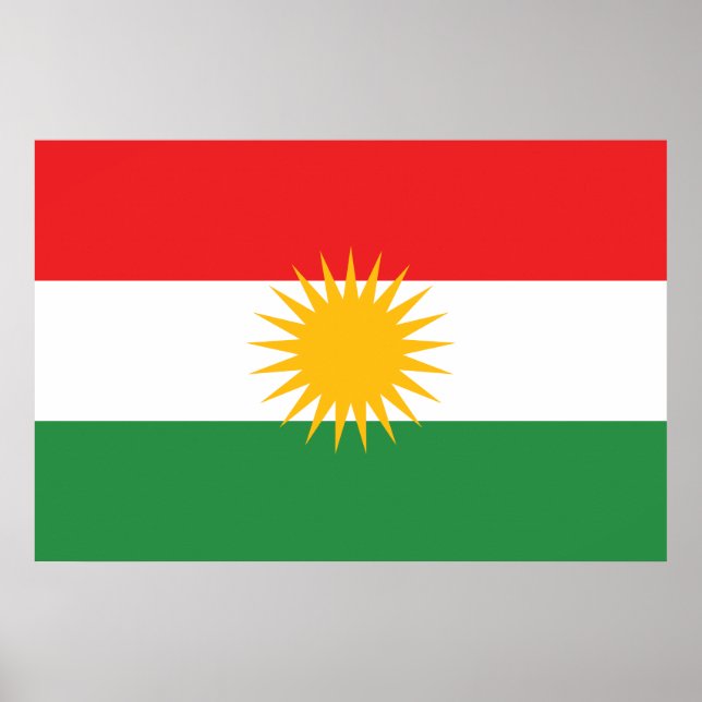 Flagge Kurdistans Poster (Vorne)