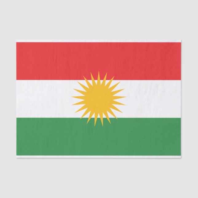 Flagge Kurdistans Seidenpapier (Vorderseite)