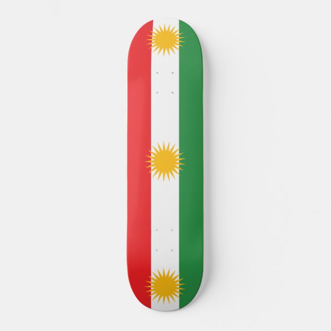 Flagge Kurdistans Skateboard (Vorderseite)